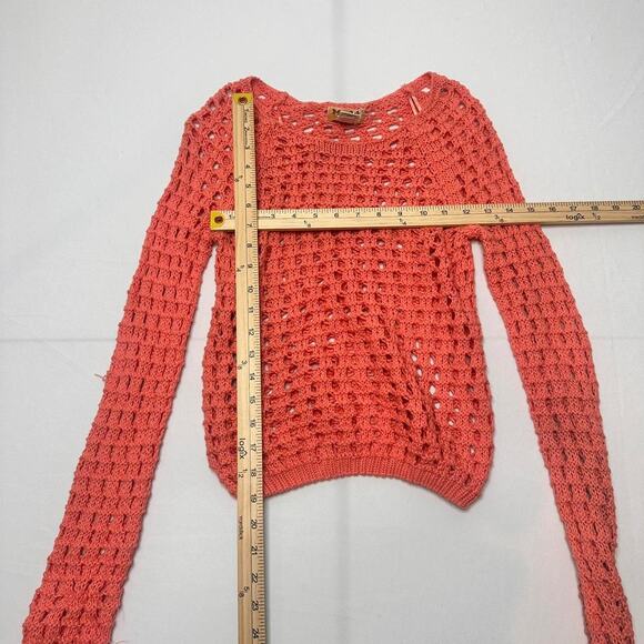 Mudd Women’s Size Small Peachy Pink 100% Cotton Knitted Top - Picture 3 of 4